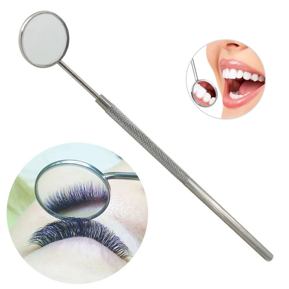 

1Pcs Stainless Steel Checking Mirror For Eyelash Extension Portable Dental Mirrors Mouth Tooth Professional Makeup Tool