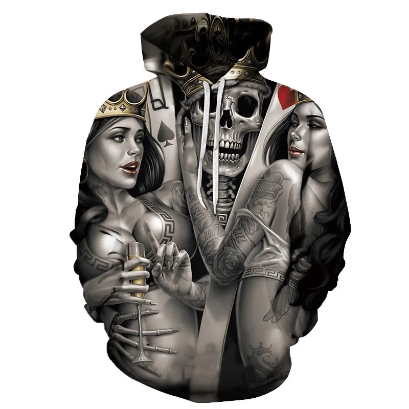 New Hot Fashion 3D HD Printing Skull Autumn Hoodies Series Men / Women Autumn And Winter Sweatshirt Hip hop Hoodies S-6XL