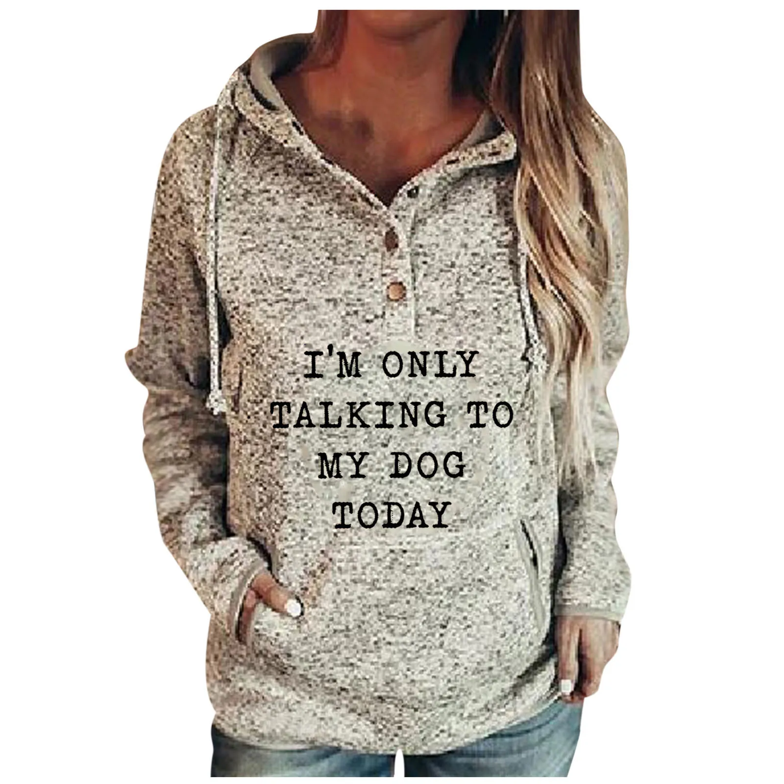 

Women's Pullover Sweatshirt Printed Snap Button Long Sleeve Pocket Hoodies Sweatshirts Sudadera Mujer Свитшот Женский