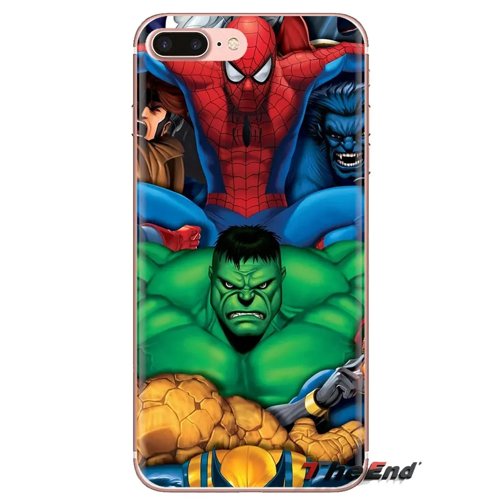 Комиксы Человек-паук Мстители для iPhone XS Max XR X 4 4S 5 5S 5C SE 6 6S 7 8 плюс samsung Galaxy J1 J3 J5 J7 A3 A5