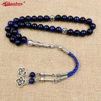 natural blue tiger eye tasbih muslim man bracelets gift eid misbaha accessories 33 66 99 prayer beads gemstone islamic rosary
