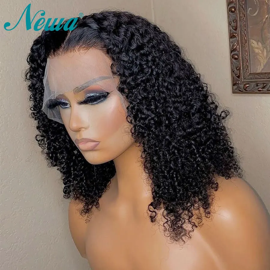 Фото Парик Newa из коротких вьющихся человеческих волос для чернокожих женщин
