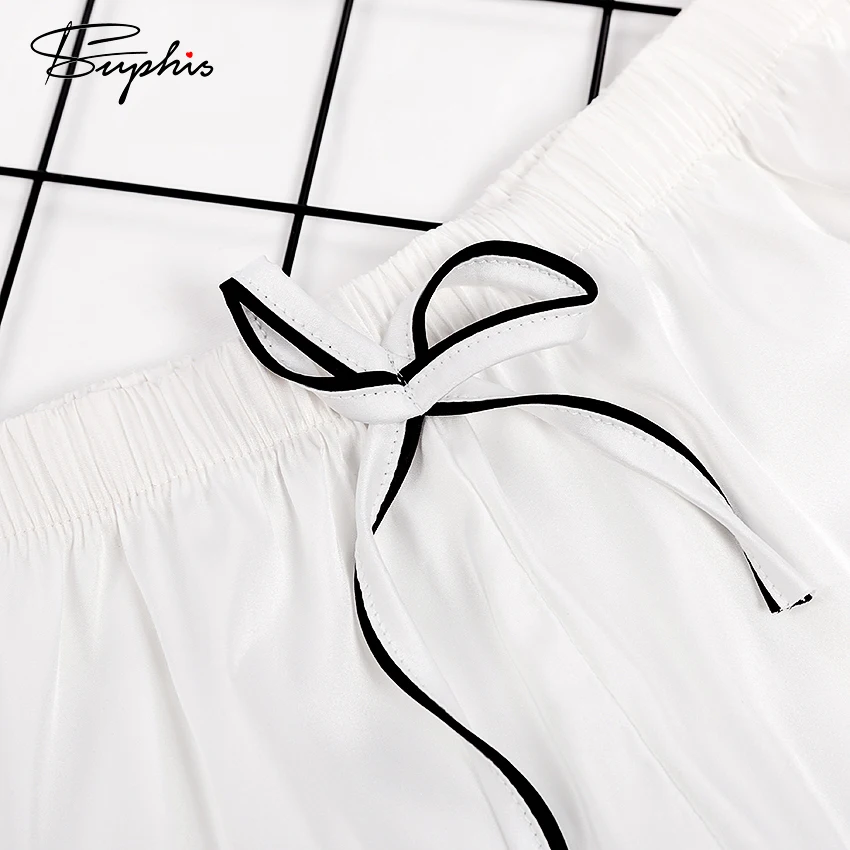 Suphis топ на бретельках белая Пижама женская одежда для сна шорты комплект