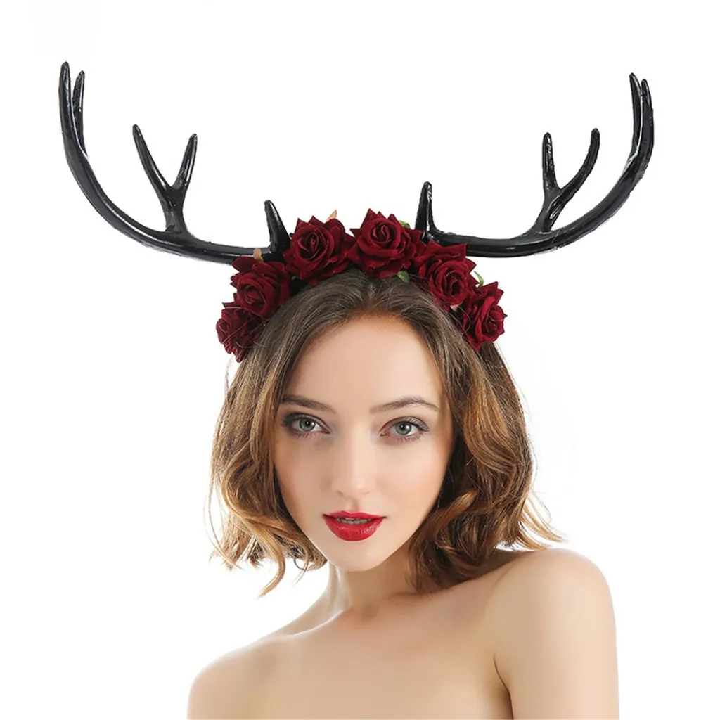 Для женщин олень обруч на голову с рогами в готическом стиле рога животных Ретро