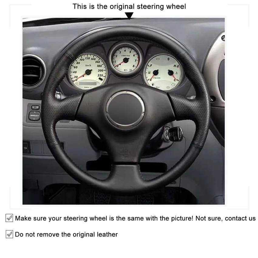 Черная замша красный маркер Handsewing чехол рулевого колеса автомобиля для Toyota RAV4