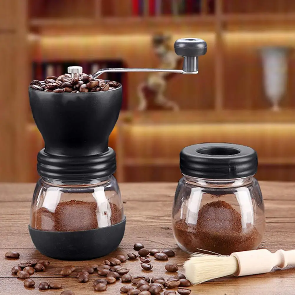 Домашняя кухня ручной Кривошип мельница керамическая Burr стеклянная банка