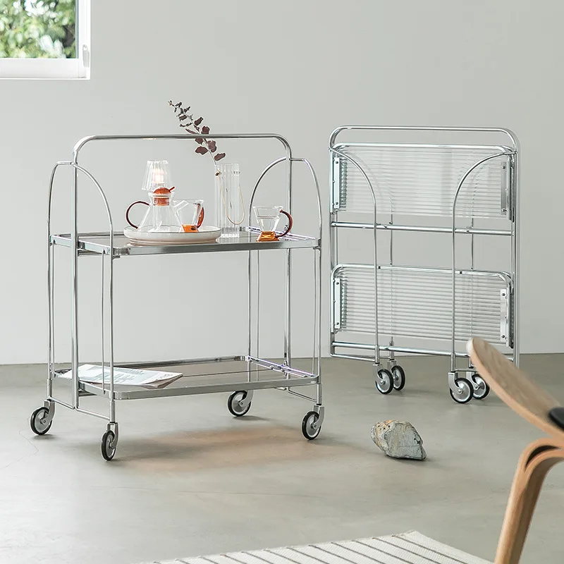 kitchen glass shelf floor trolley storage trolley trolley storage cabinet multifunctional rotating storage rack foldable free global shipping