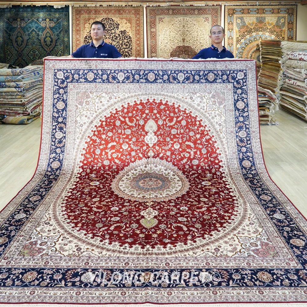 8 'x 10' роскошный красный медделион украшение для дома персидский ручной
