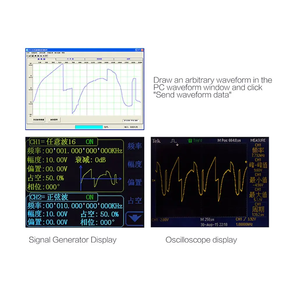 Цифровой DDS двухканальный генератор сигналов произвольной формы 200MSa/s 12 МГц