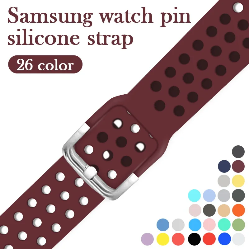 wine red Для samsung gear S3 Frontier, Классический ремешок для часов 22 мм силиконовый спортивный сменный мужской t men wo мужской браслет ремешок для Amazfit Bip 20 мм - Цвет ремешка: wine red
