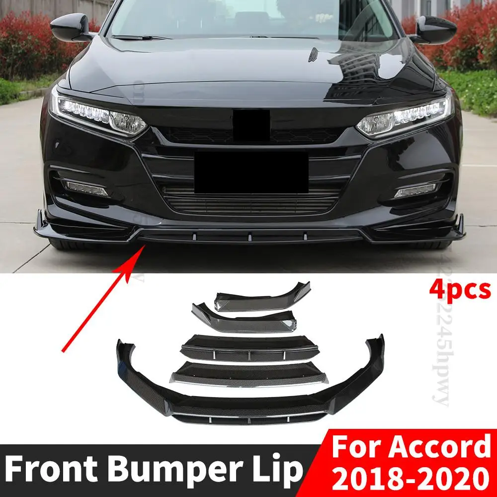 

Front Bumper Lip Chin Spoiler Deflector Protector Guard Decoration Body Kit Diffuser Cover Trim For Honda Accord 2018 2019 2020
