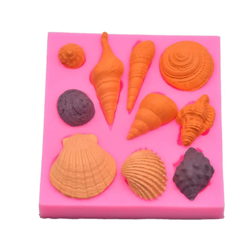 

1Pcs DIY Lovely Shell Starfish Conch Sea Silicone Mold Fondant Cake Decorating Tools Soap Mold Cake Chocolate