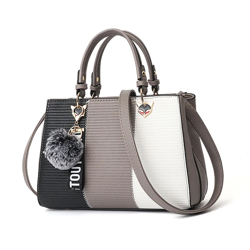 2020 ins Ladies Messenger bags Hairball Ornaments Totes Patchwork Handbag large capacity Crossbody Shoulder Bags Women Handbags | Багаж и