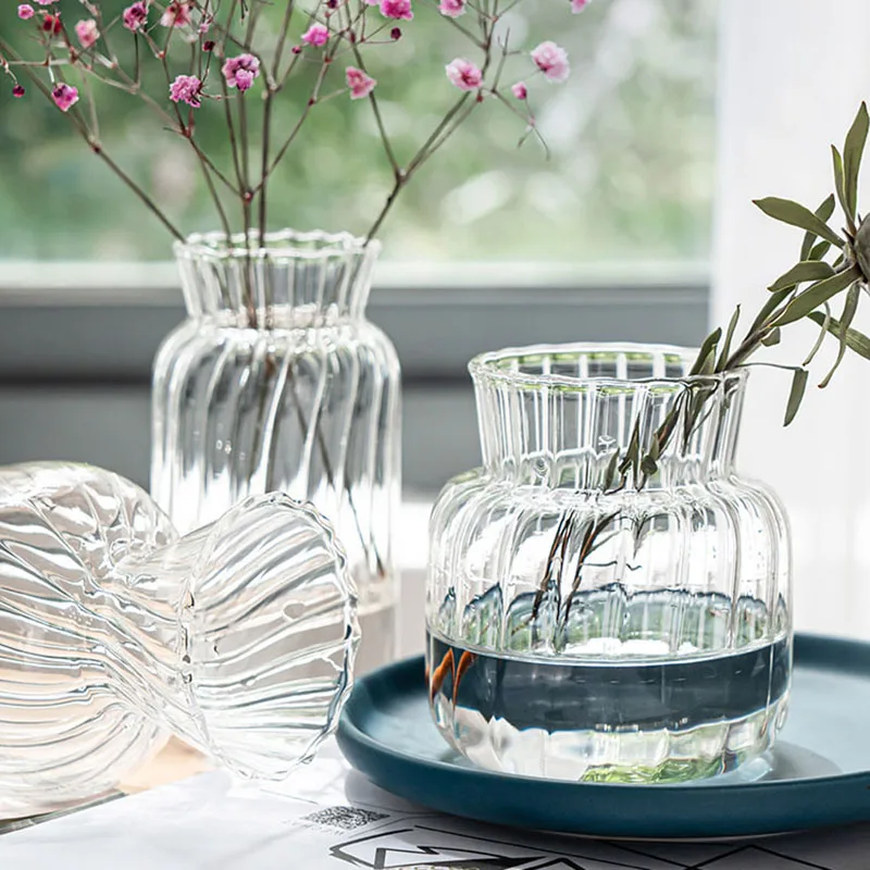 

Terrarium Vase Home Decor Glass Living Room Flower Pot Bedroom Water Plant Home Decor ваза Decoration Vase Maison Glass Vases