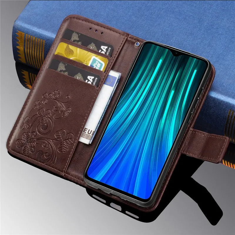 3D цветок клевера чехол для Xiaomi Redmi Note 8 чехол Redmi Note 8 Pro Чехол Флип карта кошелек кожаный чехол для Redmi Note 8 чехол