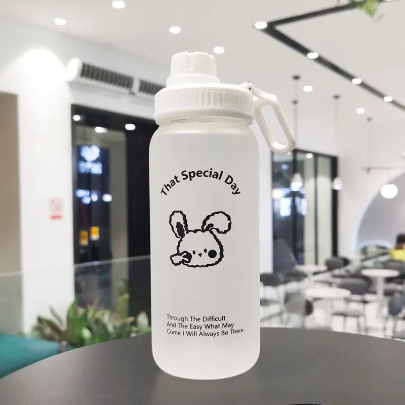 

Water cup women with straw glass simple fresh creative portable cute personality trend Shaosen cup