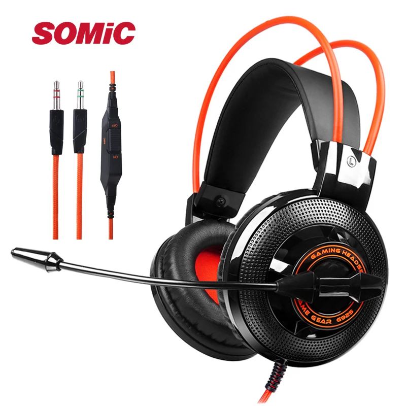 

SOMIC G925 Stereo Lightweight Over ear Gaming Headset Professional Gamer Headphone with Mic 3.5mm plug Headphones For PC Games