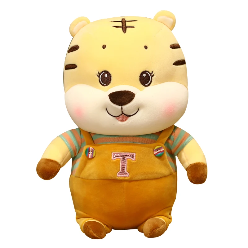 

25/63cm Real Life Tiger Plush Toy Soft Stuffed Animals Doll Baby Kids Holiday Gifts Overalls Tiger Model Gifts Toy For Children