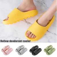 thick soled slippers bath non slip quick drying hollow indoor deodorant slippers for male and female bathroom summer women shoes