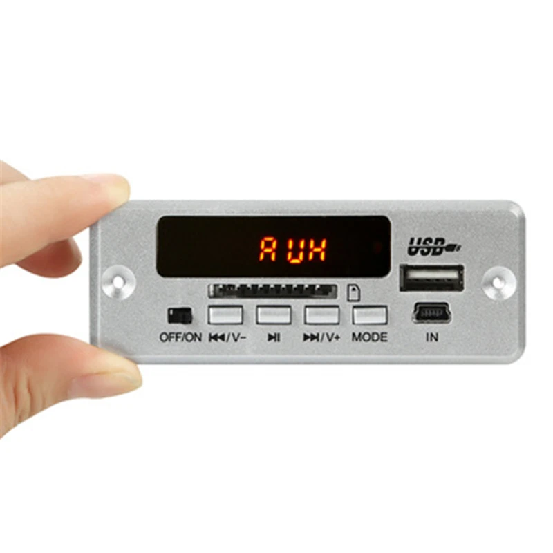 DC 5V/12V цифровые часы Bluetooth MP3 декодирующая плата с 2*3 Вт усилитель Перезаряжаемые SD