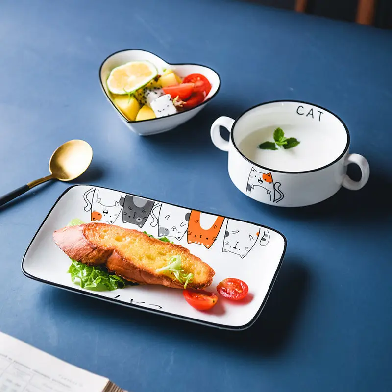 Набор посуды из керамики в скандинавском стиле Ins одноместная посуда для