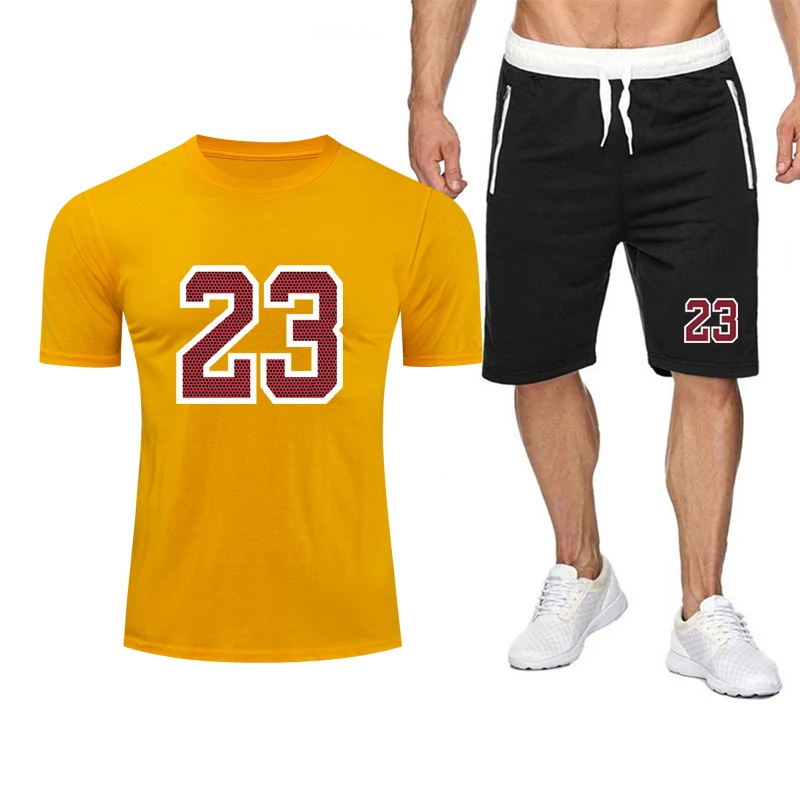 

New Summer Fashion Casual Brand Men's Sports suit track suit men's sports suit short-sleeved t-shirt + sports pants 2-piece set