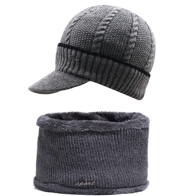 

New Winter Hats For Men Skullies Beanie Hat Winter Cap Men Women Wool Scarf Caps Set Balaclava Mask Gorras Bonnet Knitted Hat