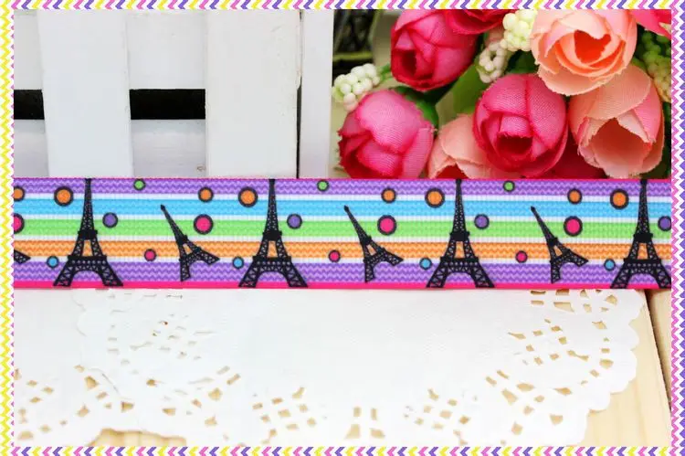 

DHK 7/8'' 5yards printed grosgrain ribbon headwear hair bow diy party decoration OEM Wholesale 22mm E1071