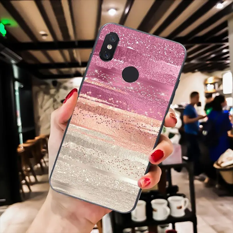 Чехол для телефона MaiYaCa с золотыми розовыми блестками Xiaomi mi5 6 A1 A2 Lite Mi9 9SE mi8lite F1 Mix2 2S