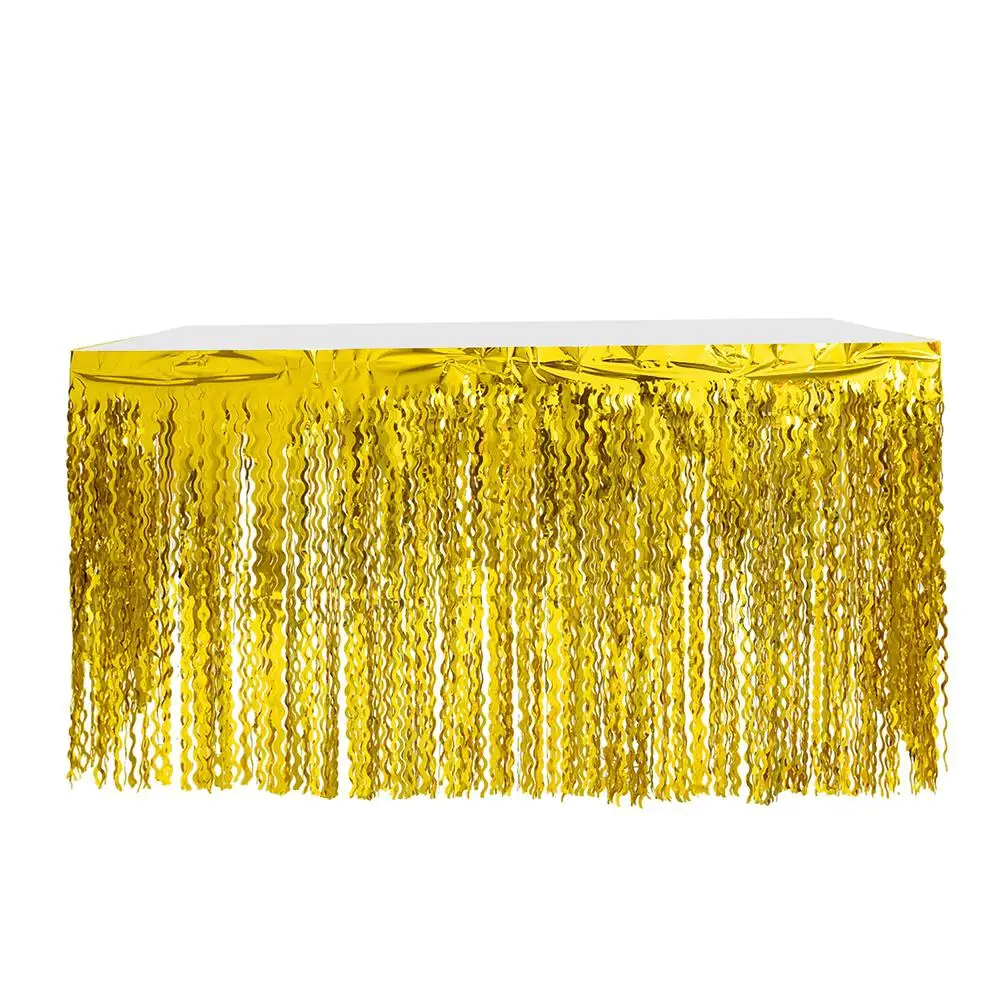 TPFOCUS Multicolor Glitter Spiral Tassel Curtains Bridal Shower Table Skirt for Wedding Birthday Baby Shower Party Decoration