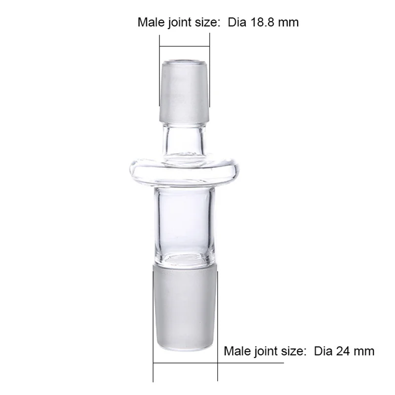 

1Pc Glass Shisha Adapter 24mm Dia to 18.8mm Male Connector Hookah Connection Regular Bowl Adapter Narguile Head Fit nargile