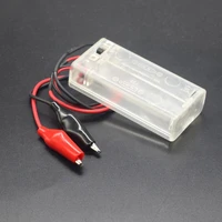 2 x 1 5v aa battery holder storage box case with onoff switch 2 slots aa 2a 3v batteries shell cover with alligator clips
