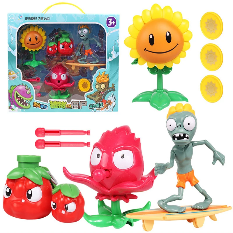 

Genuine Children's Interactive Beach Plants vs. Zombies Figure ToysPVZ Action Anime Shooting Game Boys And Girls Christmas Gifts