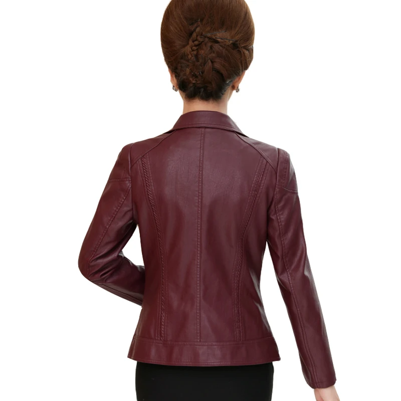 XL-5XL кожаная женская куртка, новая модная однотонная женская куртка на молнии, приталенная женская кожаная куртка с отложным воротником и дл... от AliExpress RU&CIS NEW