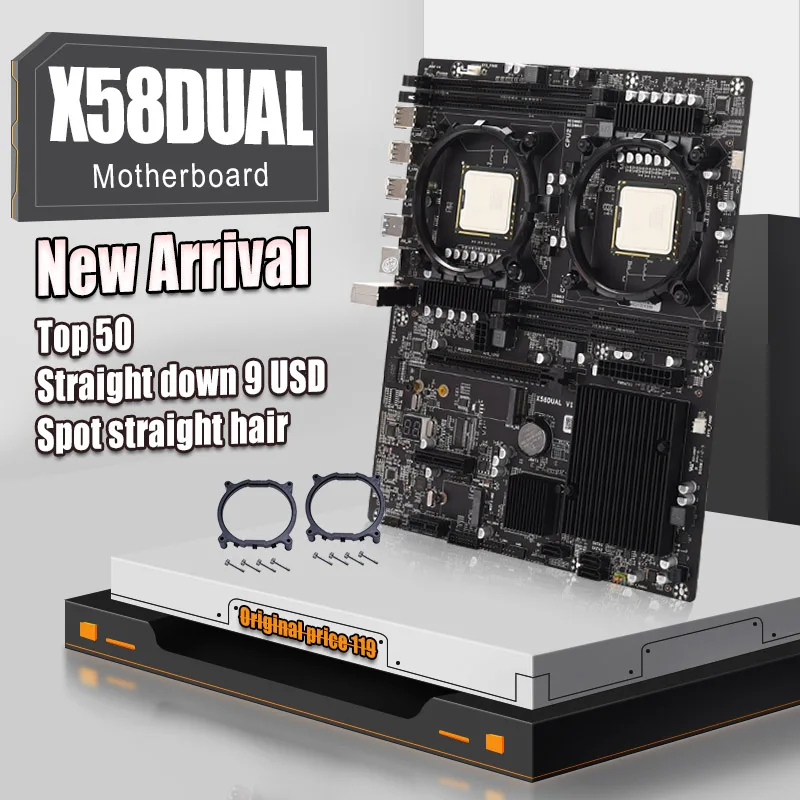 Bestellen JINGSHA X58 Dual Lga 1366 Motherboard Dual Mit Onboard CPU L5520 2,27 GHz X58 Chipsatz 4 Channles DDR3 Unterstützung SATA 2,0 USB 3,0