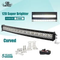 co light 52 inch 975w 12d curved off road led light bar 3 rows combo beam barra led bar 12v 24v led work light for lada 4x4 uaz