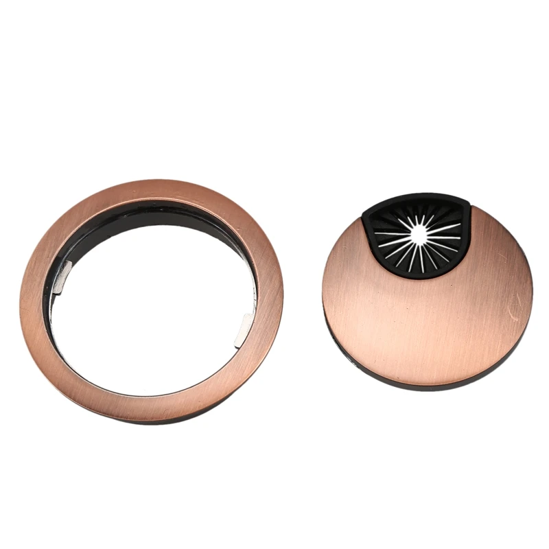 

CSS Computer Desk Metal Grommets Wire Cable Hole Round Cover Red-bronze