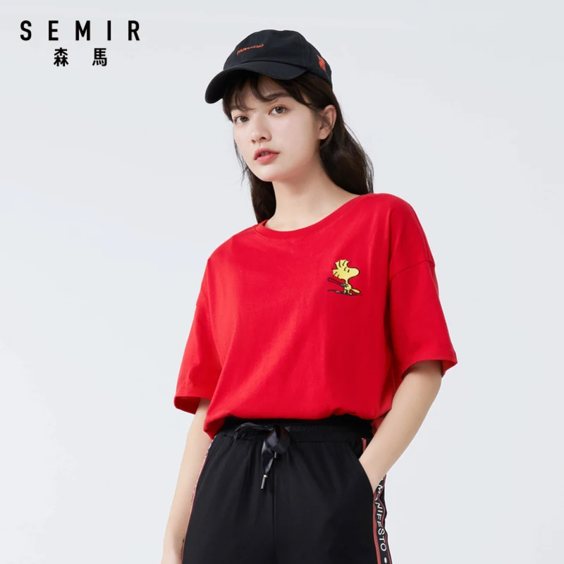 Футболка Semir женская с коротким рукавом хлопок удобный топ принтом лето
