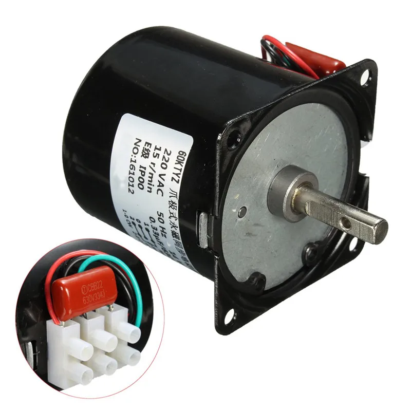 60KTYZ 220V AC 14W Постоянный Магнитный Магнит Электрический синхронный мотор шестерни