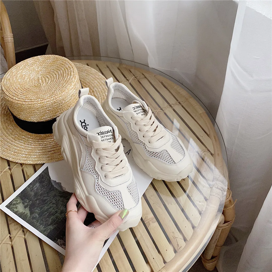 

Shoes Sneakers Mesh Woman-shoes Tennis Female Breathable 2021 Roses Casual Trainers Leisure Rome Lace-Up Low Basic Genuine Leath