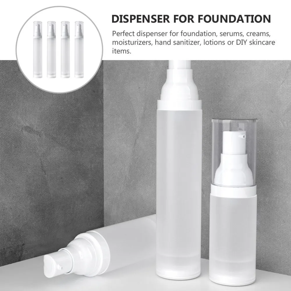 

4pcs 20ml Airless Pump Bottle Travel Cosmetic Dispenser Matte Lotion Bottles
