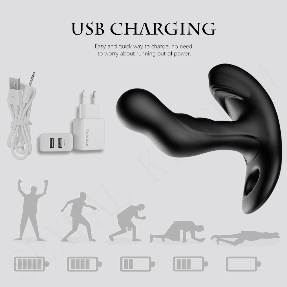 360° Rotating Prostate Massager Dual Motors Vibrator Wireless Remote Control Anal Plug Masturbator Adult Sex Toys for Woman Man | Красота и