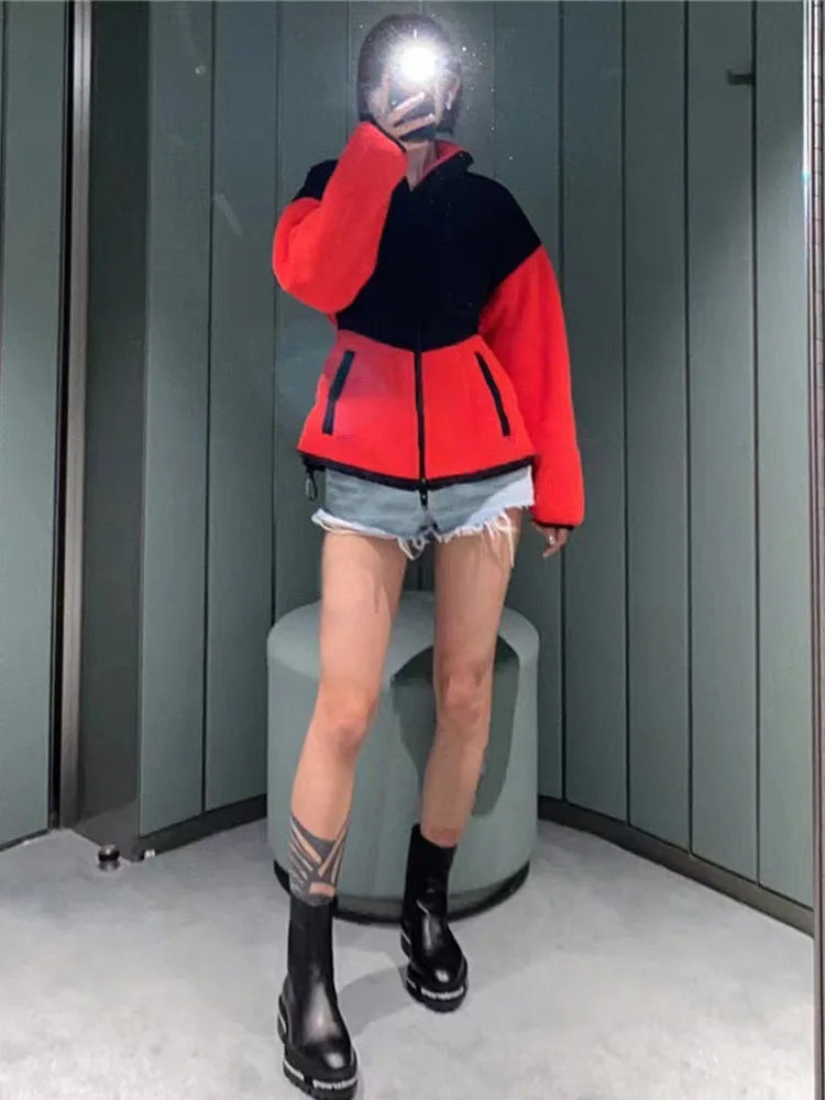 Женское теплое пальто из искусственной овечьей шерсти с длинным рукавом на