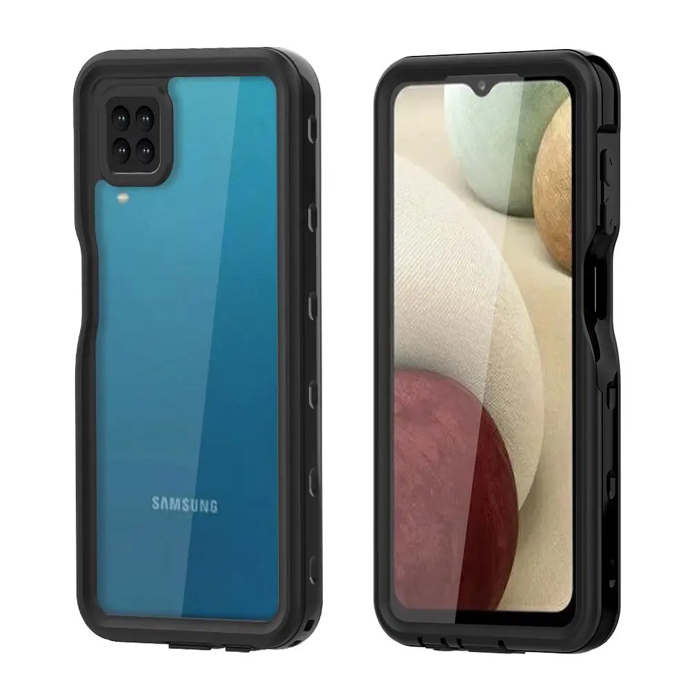 

Водонепроницаемый чехол для Samsung Galaxy A12, задняя крышка со встроенной защитой экрана, пылезащитный противоударный ударопрочный сверхпрочный...