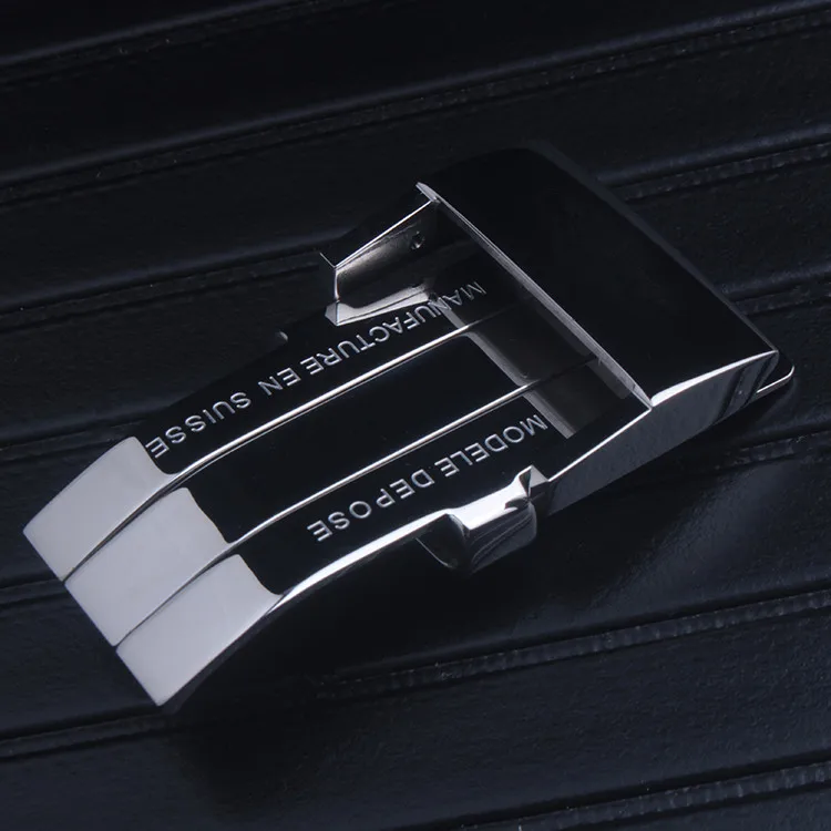 Ремешок для часов из нержавеющей стали с застежкой резиновый кожаный ремешок