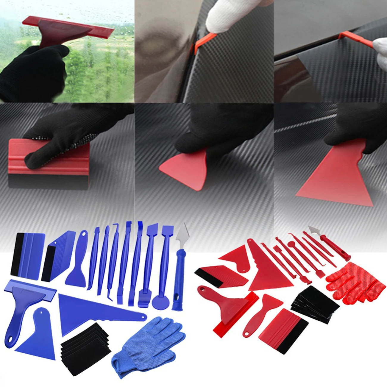 

21PCS Car Modification Film Trimming Tool Car Scraper Car Wrapping Tint Application Tools Car Foil Set Kit Film Finishing Tools