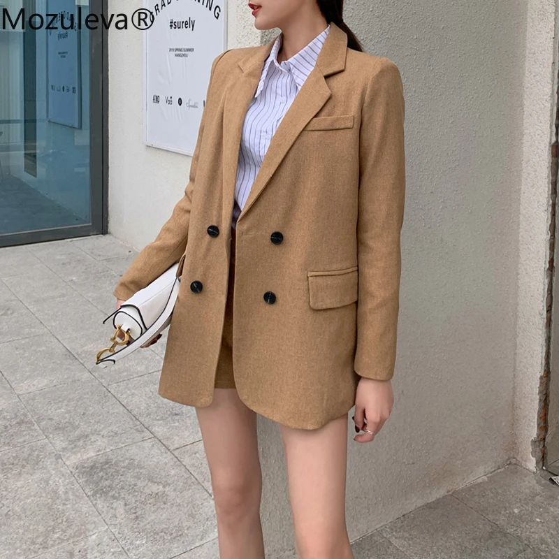 Mozuleva элегантные женские блейзеры брюки костюм из 2 предметов комплекты одежды с