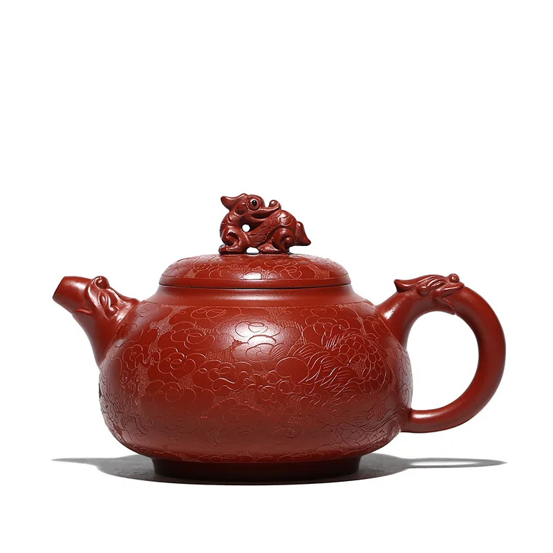 

Raw ore Dahongpao carved dragon pattern purple clay teapot