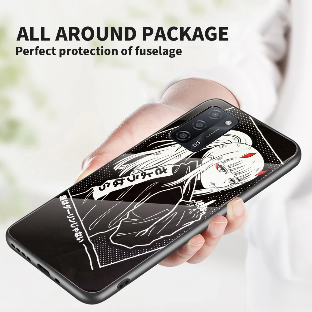 darling in the franxx anime for oppo realme 7i 7 6 5 pro c3 xt a9 2020 a52 find x2lite luxury tempered glass phone case cover free global shipping