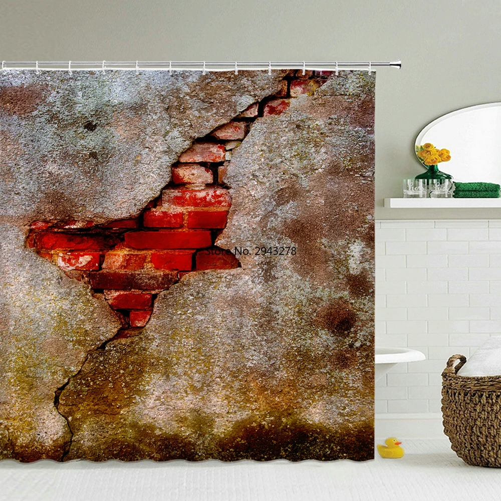 

Штора для душа настенная из полиэстера, с крючками